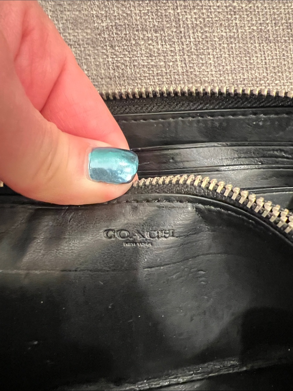 Coach Black Star & Stud Zip Wallet - Picture 11 of 14